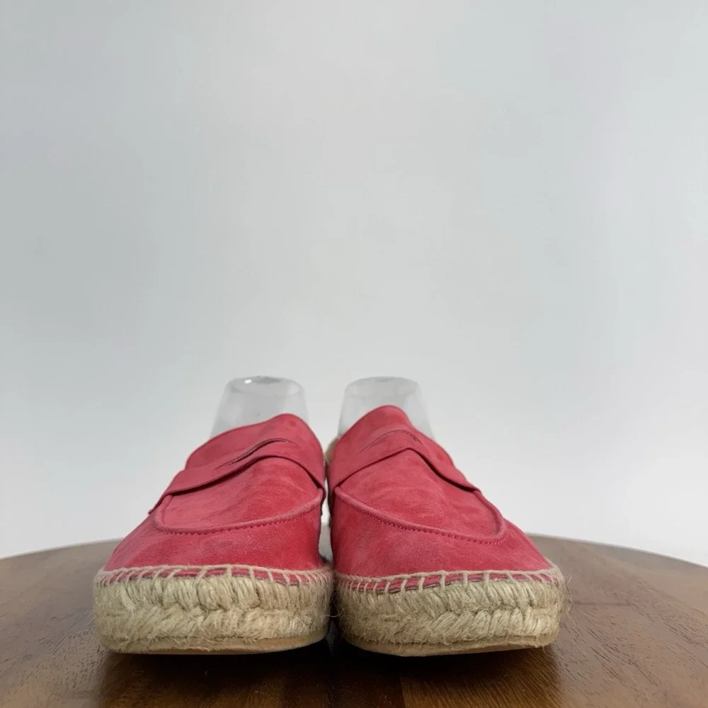 Womens Bougeotti Hot Pink Suede Casual Espadrille Penny Loafers Shoes Size EU 42